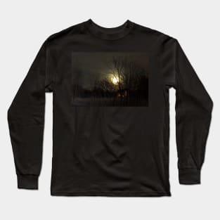 Dark Winter Full Moon Night Long Sleeve T-Shirt